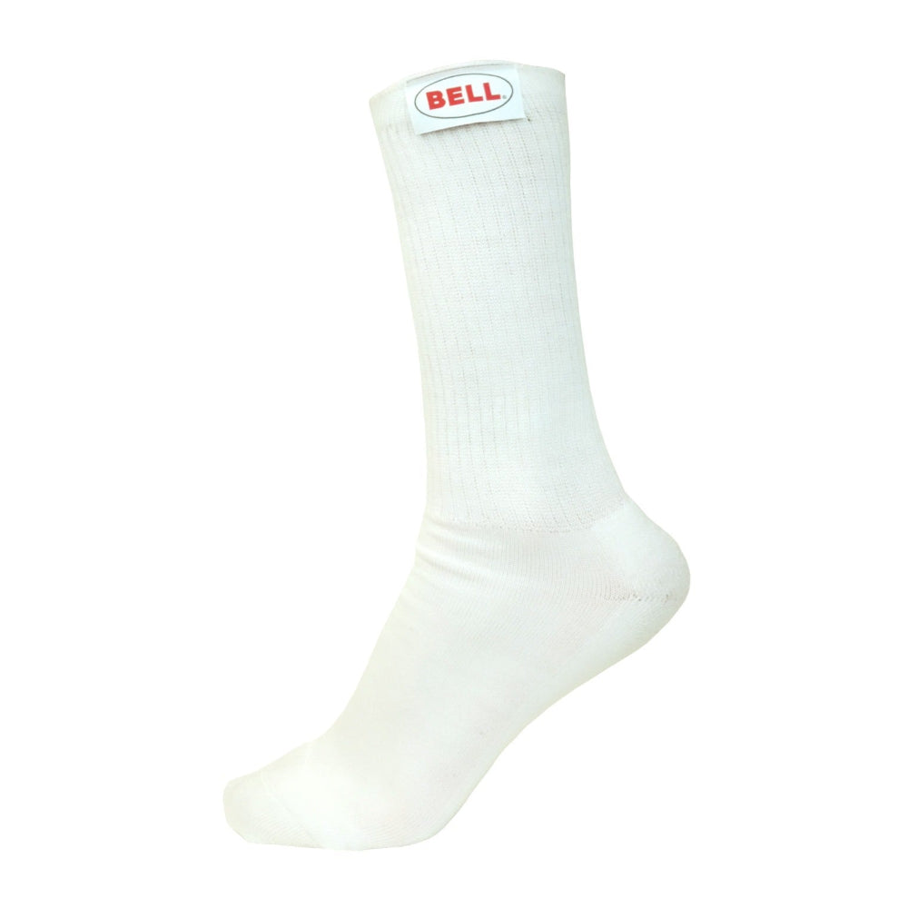 Bell Sport-TX Socks SFI 3.3 white fire resistant racing socks front view image