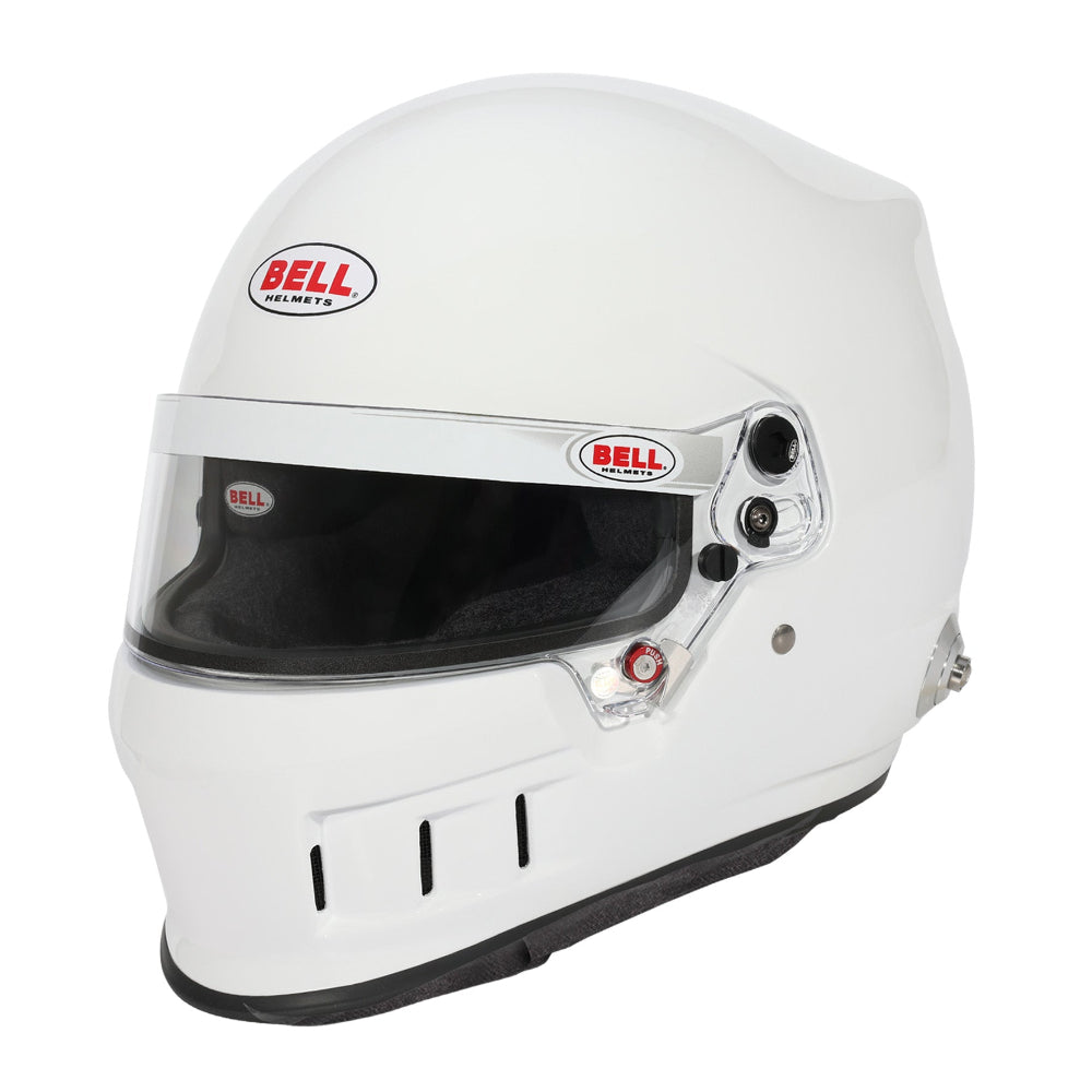 Bell XD-7 PRO White racing helmet front angle view Image