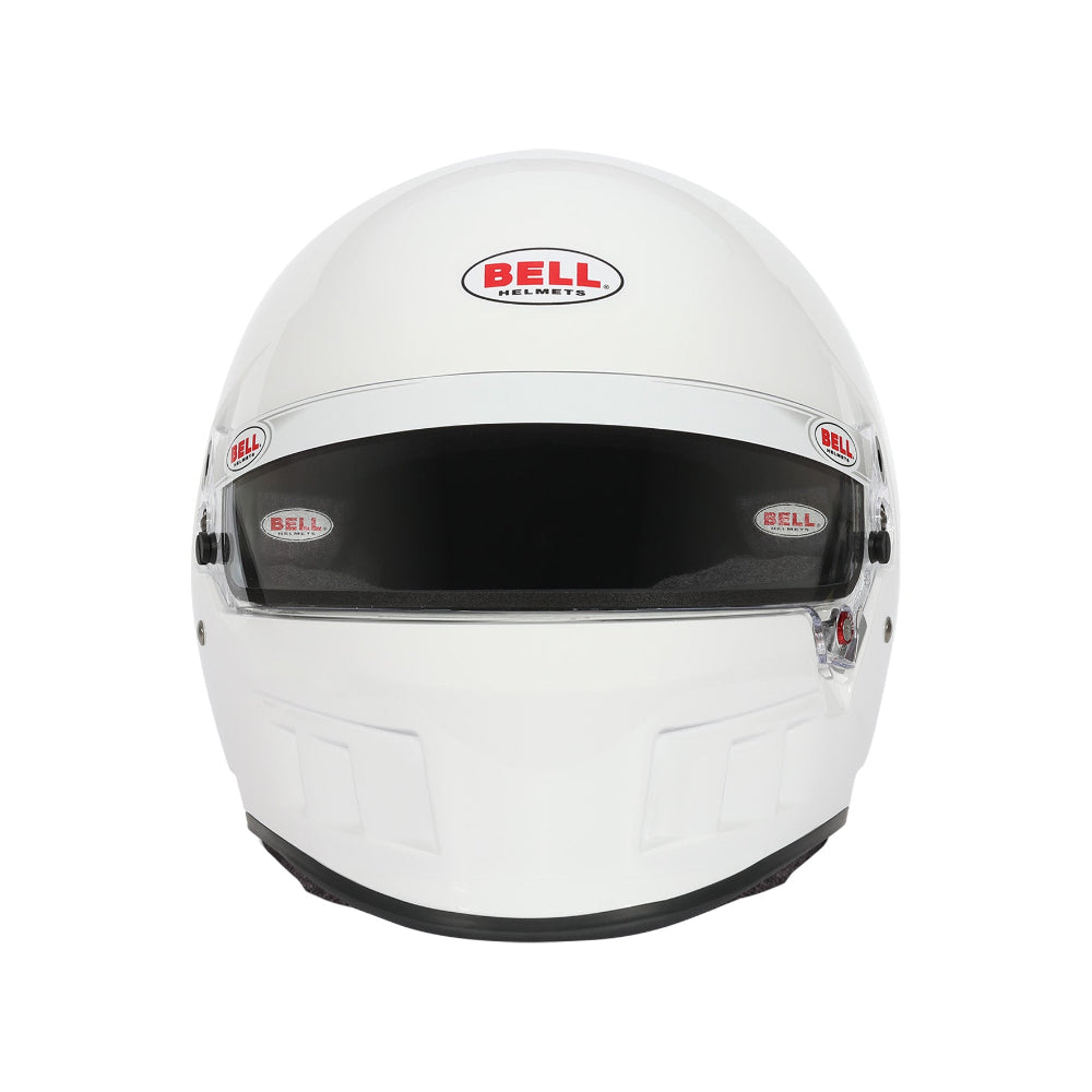 Bell XD-7 PRO White helmet front view with visor image