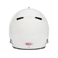 Thumbnail for Bell XR7 Pro SA2025 white auto racing helmet, rear view with exhaust vents image