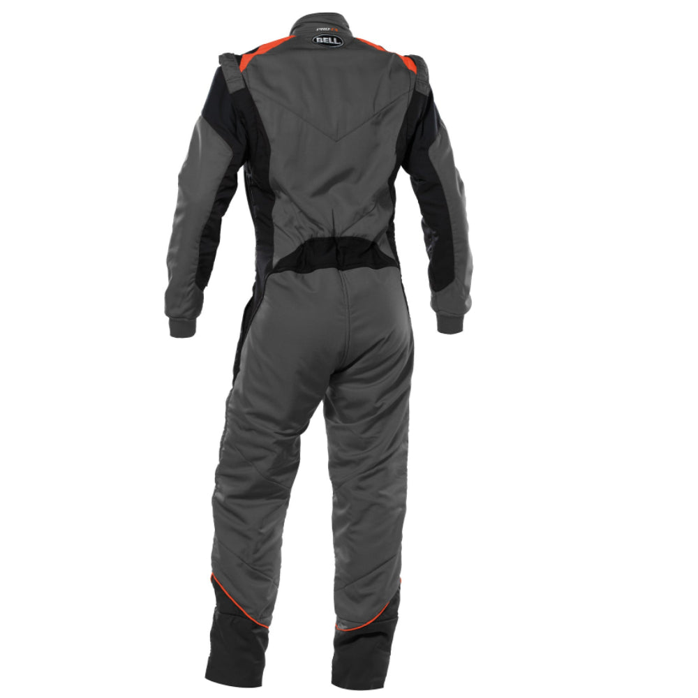 bell pro tx race suit grey orange back image