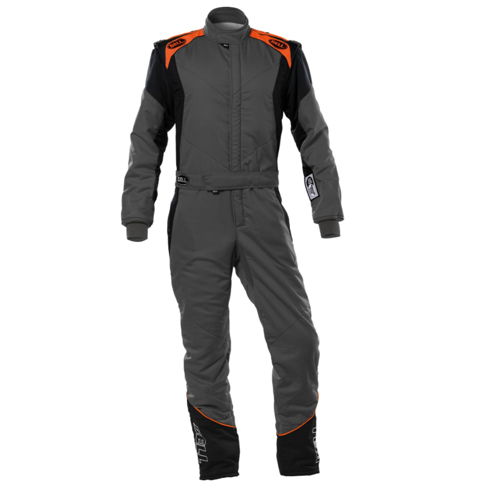 bell pro tx race suit grey orange front image