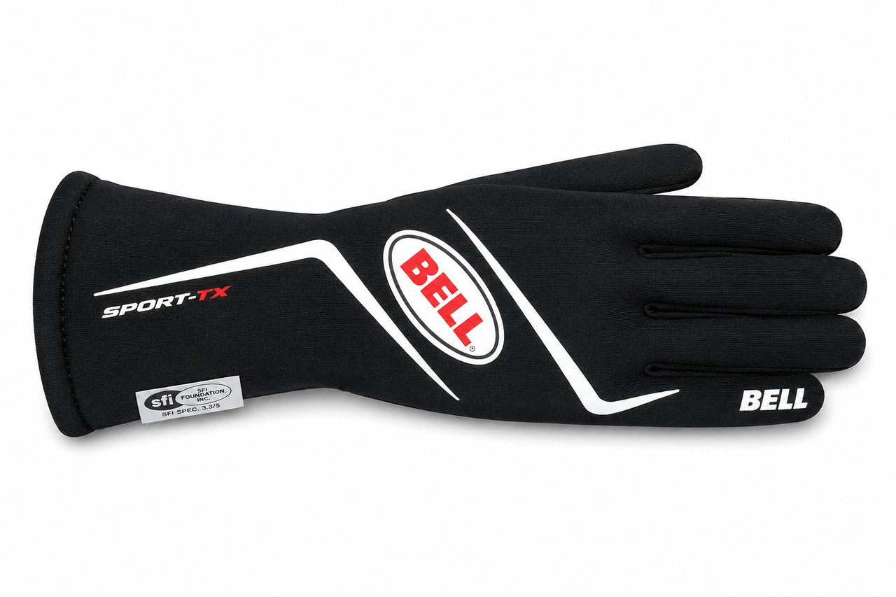 bell sport tx black race glove side view image