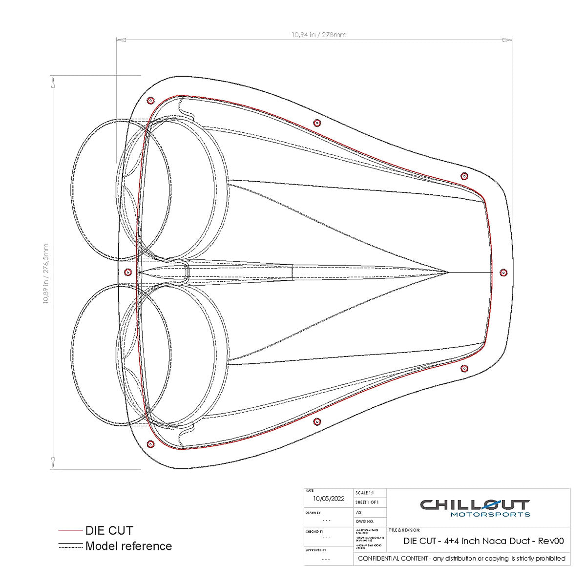 Chillout Systems 4" Carbon Fiber NACA Duct (Dual)