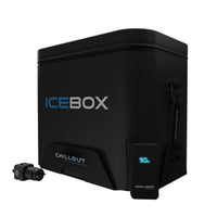 Thumbnail for Chillout Systems IceBox Cooler System 17L with battery display, cooling pump, and connector assembly shown.