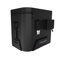 Thumbnail for Chillout Systems IceBox Cooler System 17L rear view with inlet and outlet pipe connections and battery case.