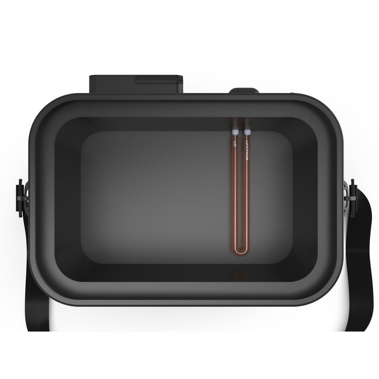 Chillout Systems IceBox Cooler System 17L top view showing internal cooling manifold and insulated cooler opening.