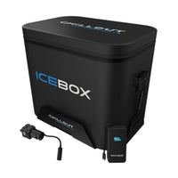 Thumbnail for Chillout Systems IceBox Cooler System 17L with baseplate, pump, battery display, and Chillout Systems shoulder strap.