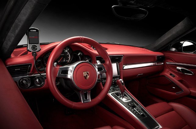 Porsche 991.2 Turbo interior with Accessport V3 display