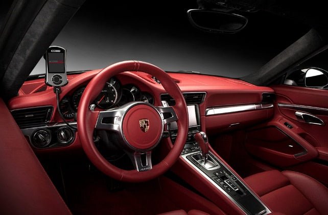 Porsche 997.2 Turbo interior with Accessport V3 display