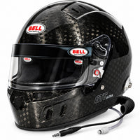 Thumbnail for Bell GT6 RD ULTRA-4C/EC carbon fiber racing helmet with integrated communications cable, hydration connector, wide eyeport, HANS posts and gloss carbon shell