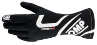 Thumbnail for Close-up view of OMP First S Race Gloves showing silicone print on palm and fingers Image