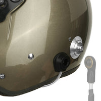 Thumbnail for Closeup of FluidLogic Hydro magnetic helmet connector mounted on helmet