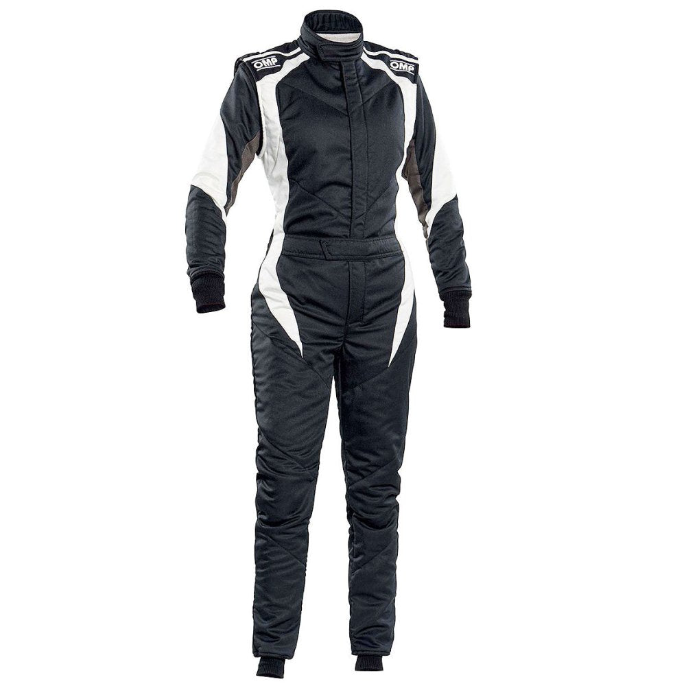 OMP First ELLE Women's Driver Suit Black / White Front Image