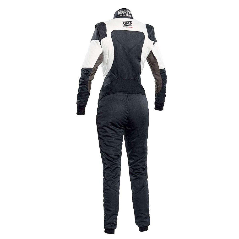 OMP First ELLE Women's Driver Suit Black / White Back Image