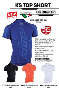 Thumbnail for White OMP Short Sleeve Karting Base Layer with 3D seamless construction and Dryarn® material