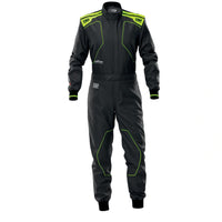 Thumbnail for OMP KS-4 black and green kart racing suit front view image