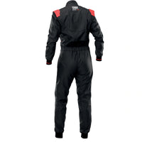 Thumbnail for OMP KS-4 black and red kart racing suit rear view image