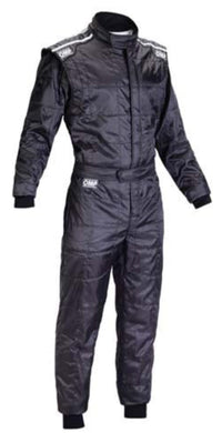 Thumbnail for OMP KS-4 suit in black – rear view with ergonomic cut and mesh panels