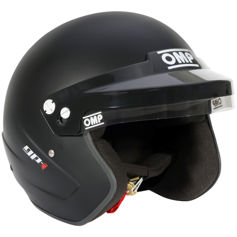 omp gp1 open face helmet matte black angle image