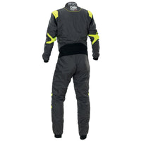 Thumbnail for omp one evo air racing suit black fluo yellow rear image