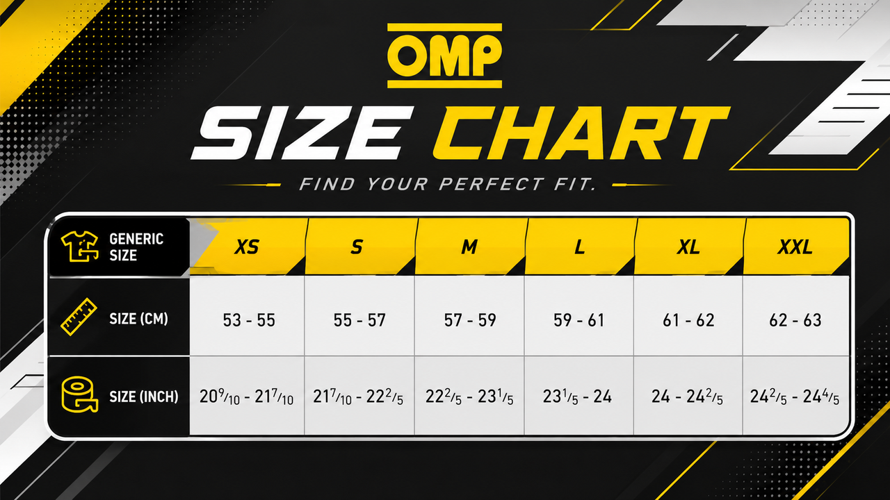omp sizing chart xs-xxl image