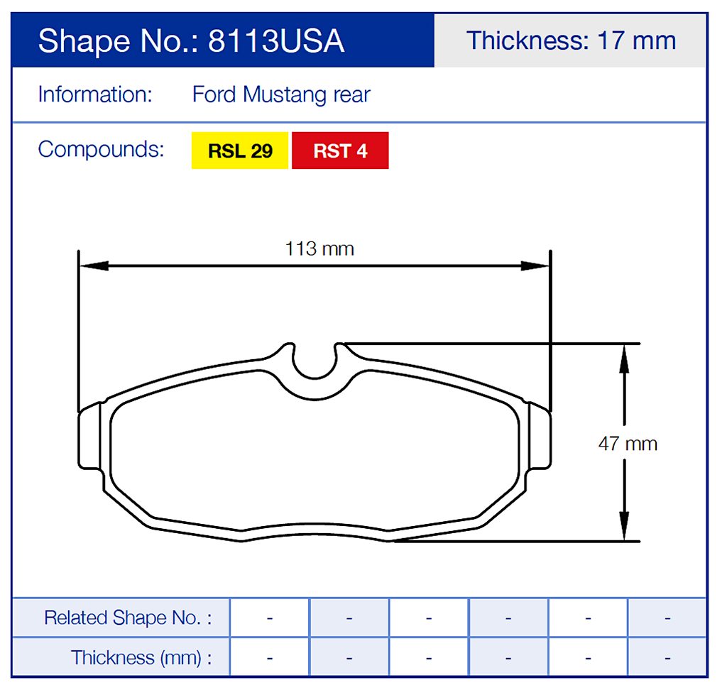 Pagid Racing Brake Pads No. 8113 (Rear)