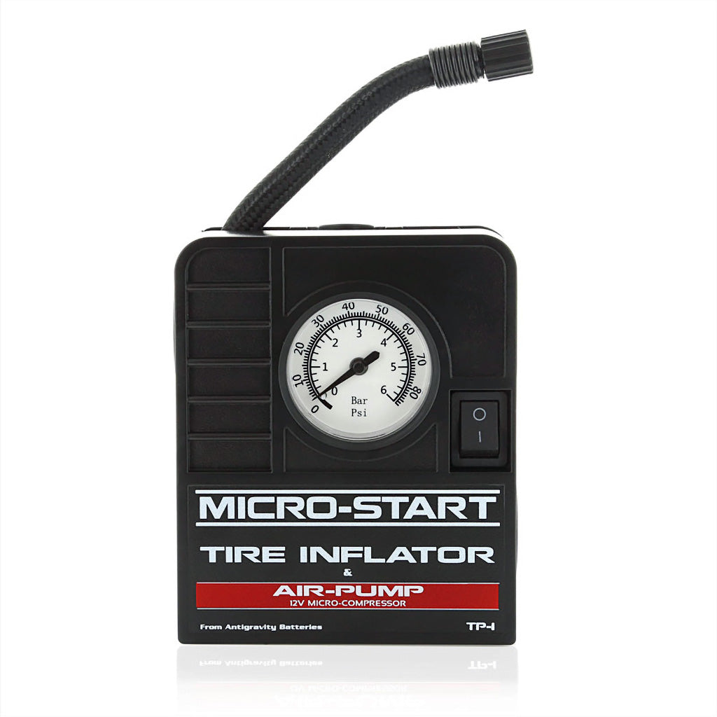 Antigravity AG-MSA-9 portable tire inflator air pump with power cables and tips