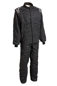 Thumbnail for SFI 3.2A/5 certified Sport Light Two-Piece Racing Suit, available in all-black or black/grey, designed for serious track performance.