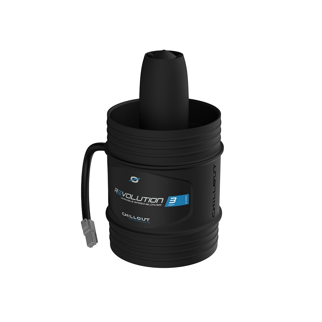 Chillout Systems Revolution 3-Inch Blower front perspective with compact design