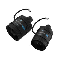 Thumbnail for Two black cylindrical devices with cables on a white background