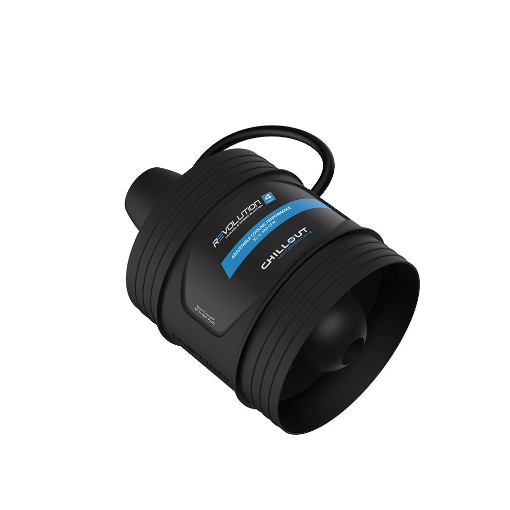 Chillout Systems Revolution 4-Inch Blower angled front perspective