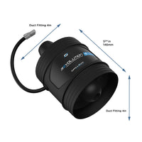 Thumbnail for Chillout Systems Revolution 4-Inch Blower top view with dimensions labeled