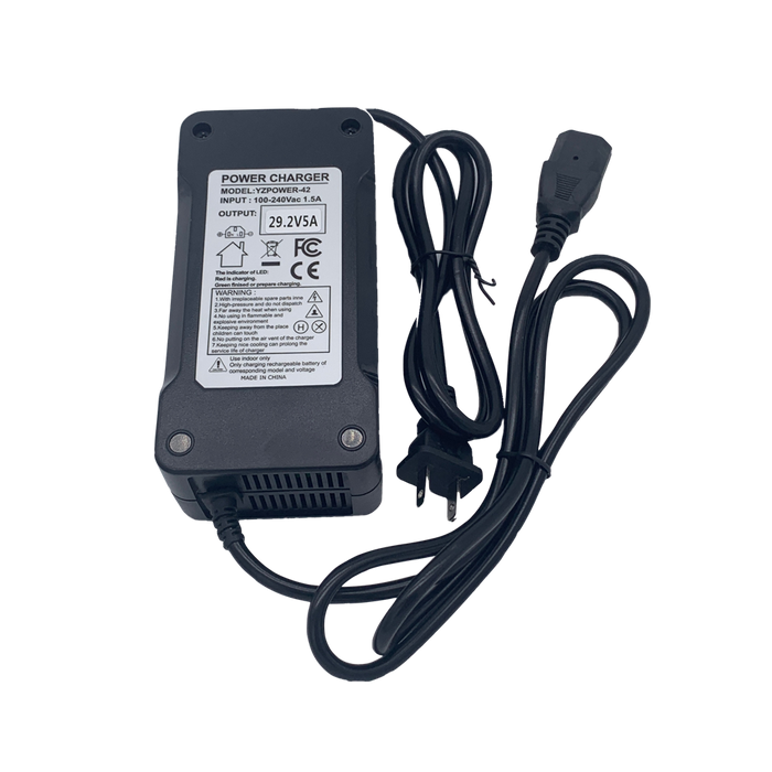 Chillout Systems rechargeable battery pack charger with power cord.