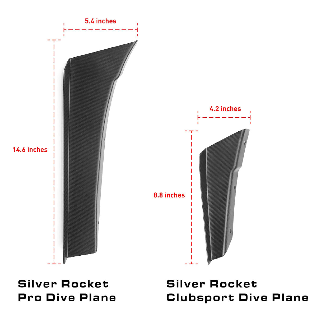 Silver Rocket Dry Carbon Fiber Clubsport Dive Planes (Porsche 718/981/991/992)