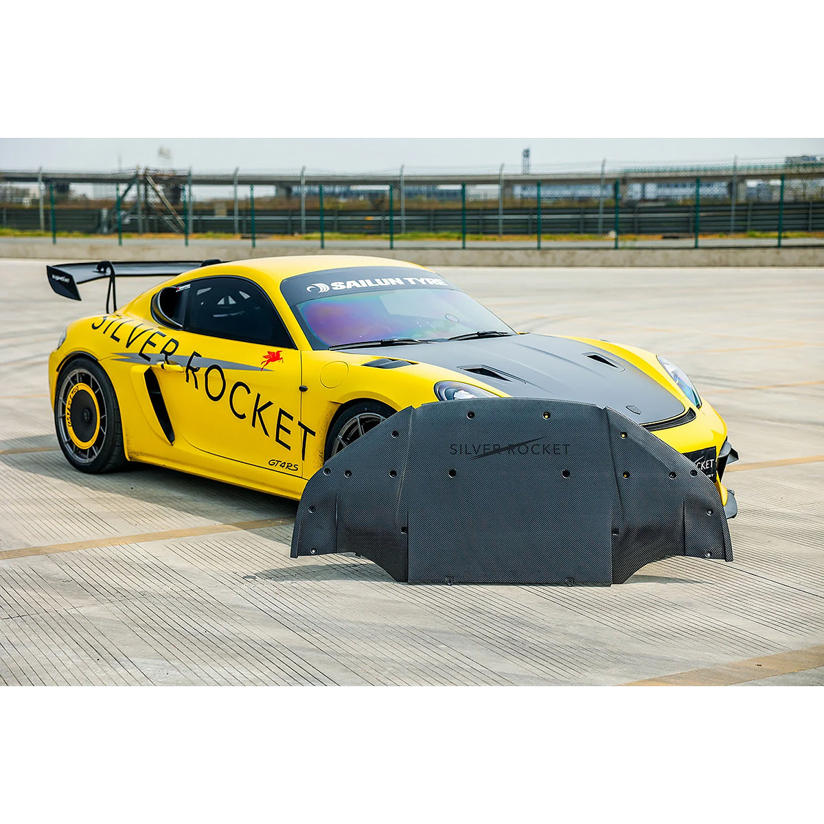 SilverRocket Front Dry Carbon Aeroshield Splitter for GT4 RS
