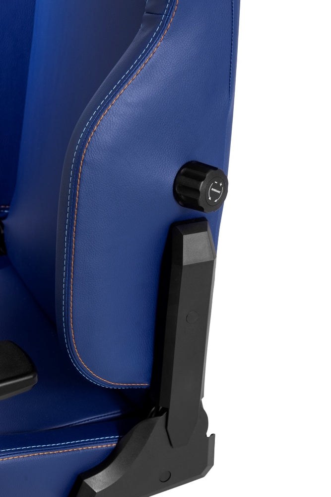 Zoomed-in view of Sparco Gulf Icon Chair recline adjustment knob and stitching detail