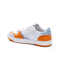 Thumbnail for Left-rear angle of Sparco Gulf S-Urban casual shoe in white, orange, and light-blue Gulf livery-image