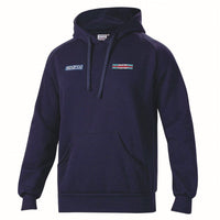 Thumbnail for Navy blue hoodie with brand logo on a white background