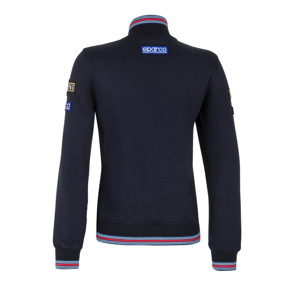 Sparco Martini Racing Lady Zip Sweatshirt navy back view, white background