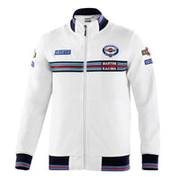 Thumbnail for White jacket with racing-themed branding on a white background