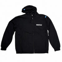 Thumbnail for Sparco Racing hooded full zip jacket black front view 