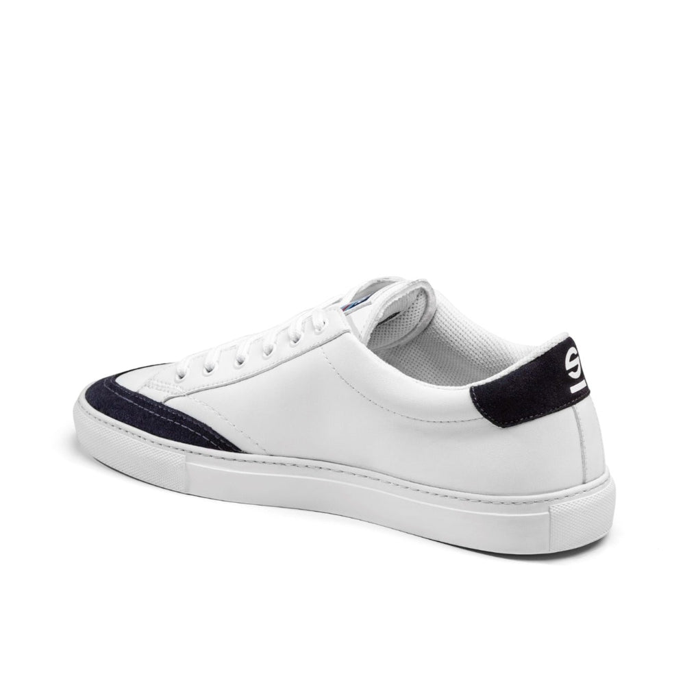 Rear angled view of Sparco S-Time Martini Racing shoe with heel and collar padding