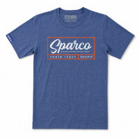 Thumbnail for Sparco Script Tee Blue
 front view with vintage motorsport logo