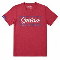 Thumbnail for Alt: Sparco Script Tee red front view with vintage motorsport logo
