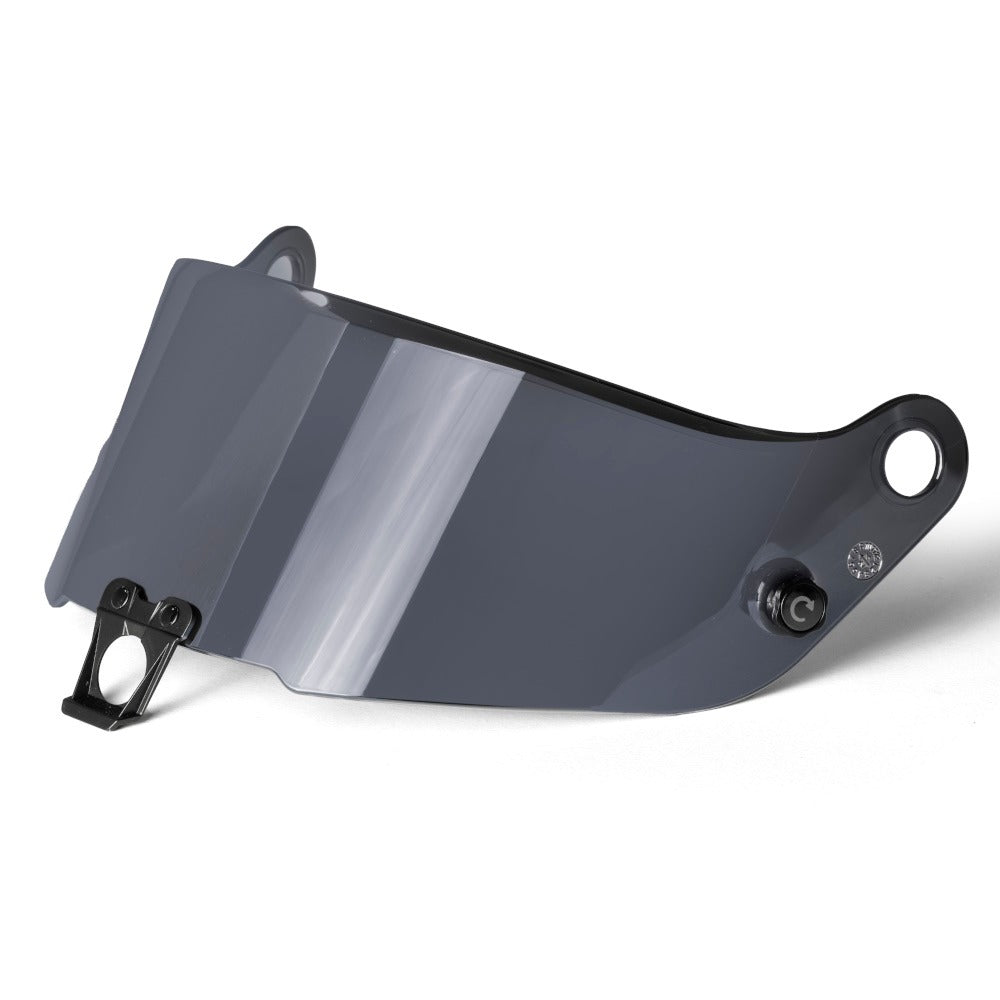 Sparco Stealth RF helmet shield in light smoke tint balancing clarity and sun reduction