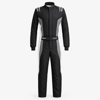 Thumbnail for  Sparco Victory Pro boot cuff racing suit black and grey front view