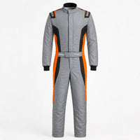 Thumbnail for Sparco Victory Pro boot cuff racing suit grey and orange front view