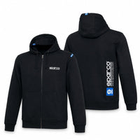 Thumbnail for Sparco WWW full zip hoodie in black showing front and back views with Sparco logo branding
