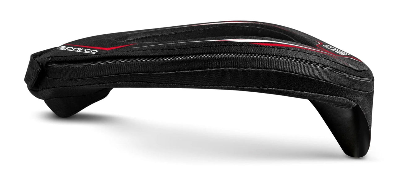 Sparco K-Ring Karting Neck Collar Black/Red side view showing low-profile 360-degree karting neck support and contoured foam construction